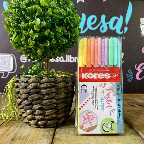 MARCADORES KORES PUNTA PINCEL PASTEL ITEM 21462